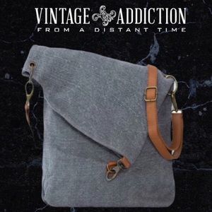 Vintage Addiction Charcoal Crossbody Bag